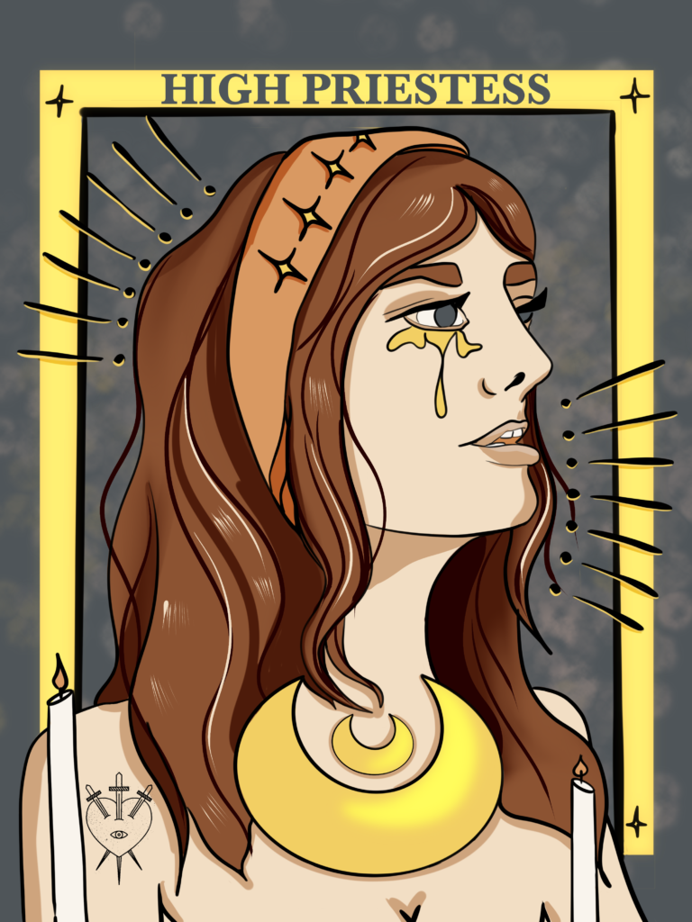 High Priestess tarot card illustration