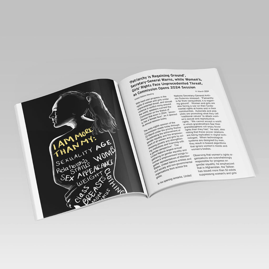 I am more illustration used as an editorial illustration in a magazine mockup