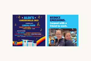 Image with two social posts for ALDI